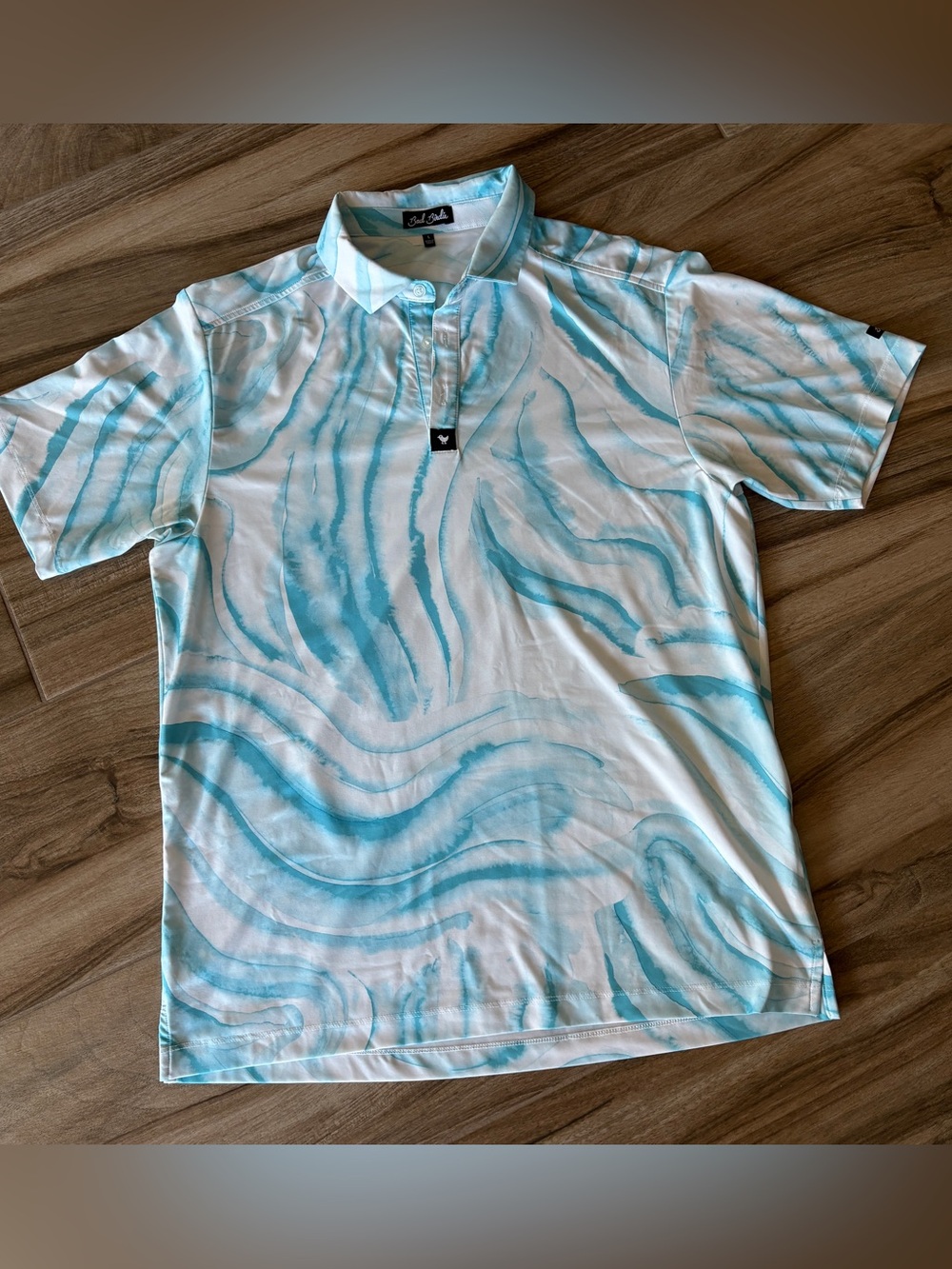 Bad Birdie Men's Aqua Wave Polo Shirt
